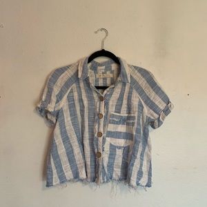Free people striped button up top size small